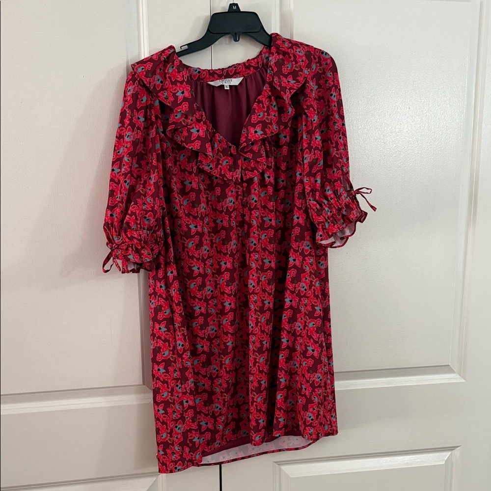 CROSBY by Mollie Burch Red Floral Long Sleeve Dress